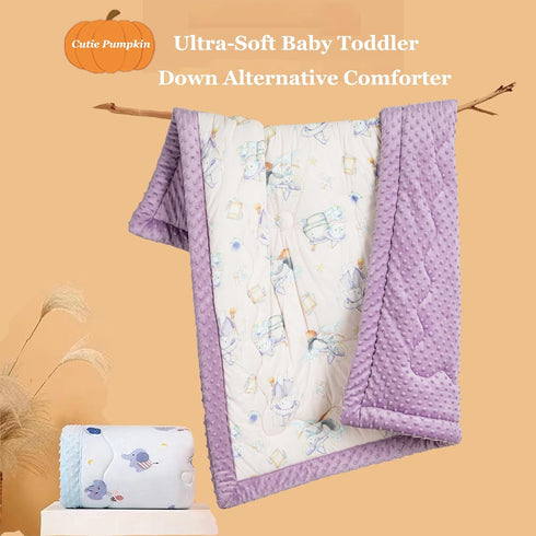40"x40", Pack Baby Comforter Lightweight Down Alternative Quilted Blanket for n Play, Bassinet & Crib, Soft Minky Dots