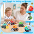 ORWINE 4PCS 2 3 4 5 2-3 Baby Boy Toys Cars, Push and Go Cars for Kids, Friction Powered Stunt Trucks, Construction