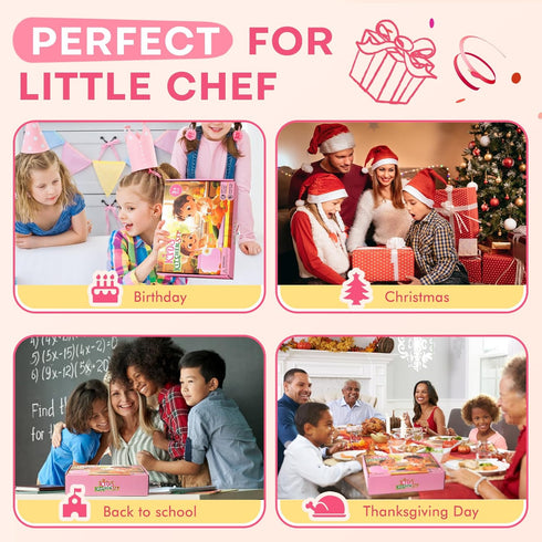 Set Set,Safe Set Toddler Girl Cooking with Storage Box-Girls Pink Kitchen PP Material Baby Girl Montessori Kitchen