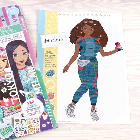 Make It Real – Fashion Design Sketchbook: City Style - Inspirational Coloring Book for Girls with Stencils and Stickers
