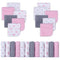 Viviland Baby Washcloths, 24Pack Soft Absorbent Towels for Newborn, Pink Elephant, Gentle on Sensitive Skin