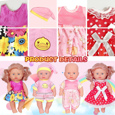 7 Set 8-10-Inch-Dolls ARTST Doll-Clothes-Accessories Baby-Doll-Clothes Suitable for Included Tablewar and Hangers