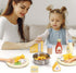 Playset, Set 3+Years Pillowhale Pasta Food Toys, Wooden Play Kitchen Food , Play Food with Pots and Pans Kids Pretend