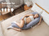 Momcozy Dreamlign 50-72 Inch Pregnancy Pillow for Sleeping, U Pro Maternity Pillow with Adjustable Leg Pillow