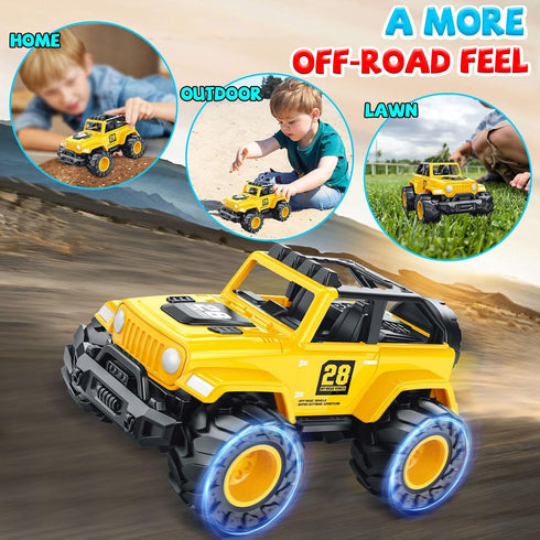 3-4, Set, 3 4 5 6 Toddler Boy Toys for Ages Friction Powered Truck Toys Vehicles Durable Push Cars for Indoor Outdoor