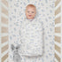 Baby Muslin Swaddle Blanket, Floral Baby Boy & Girl Swaddle Blankets, Neutral Muslin (BLUE CLOVER)