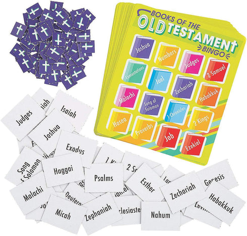 Fun Express Books of The Bible Bingo Game, 16 Game Boards for Kids, VBS & Sunday School