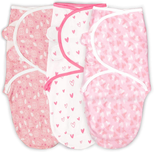 100% Organic Cotton Swaddle Blanket Baby Girl Infant Sleep Sack Wrap, Adjustable