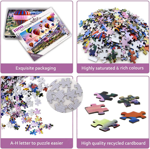 Puzzles for Adults 1000 Piece - Hot Air Balloons Landscape Style Jigsaw Puzzle Game, Toys Gift