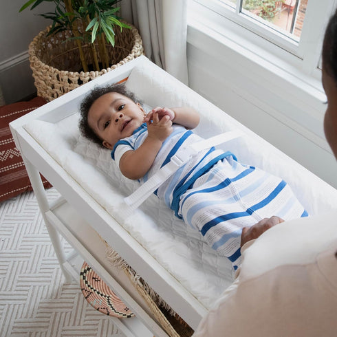 Summer by Ingenuity Contoured Changing Pad with Waterproof Liner and Safety Fastening Strap, Quick-Release Buckle