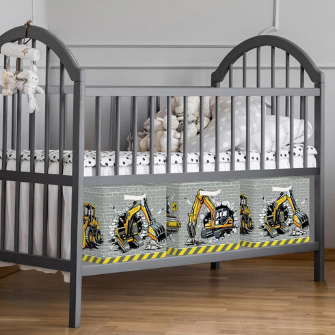 11.8" Set 3Pcs 3D Construction Vehicles Cube Storage Organizer Cars Cube Storage Bin for Bathroom/Bedroom Parent Book