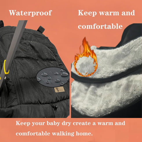 Yazely Cozy Car Seat-Covers for Babies Winter - Heavy-Warm Baby Car Seat Cover for Boy Girl Cold Weather Shield