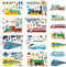 OTAITY 24 Sheets Train Stickers for Kids, Make-a-face Sticker, Make Your Own Train