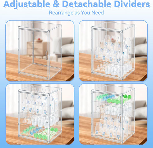 Countertop, Baby Bottle Storage Organizer for X-Large Clear Bottle Organizer, Baby Bottle Storage Organizer