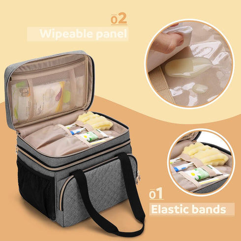 S1 S2, Luxja Double Layer Breast Pump Bag Compatible with Spectra and Pump Bag for Breast Pump and Extra Parts