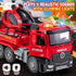 3 4 5 6 22" Fire Truck Toys for Toddler Boy Year Old, Carrier Truck Toy with Racing Car and Helicopter, Big Firetruck