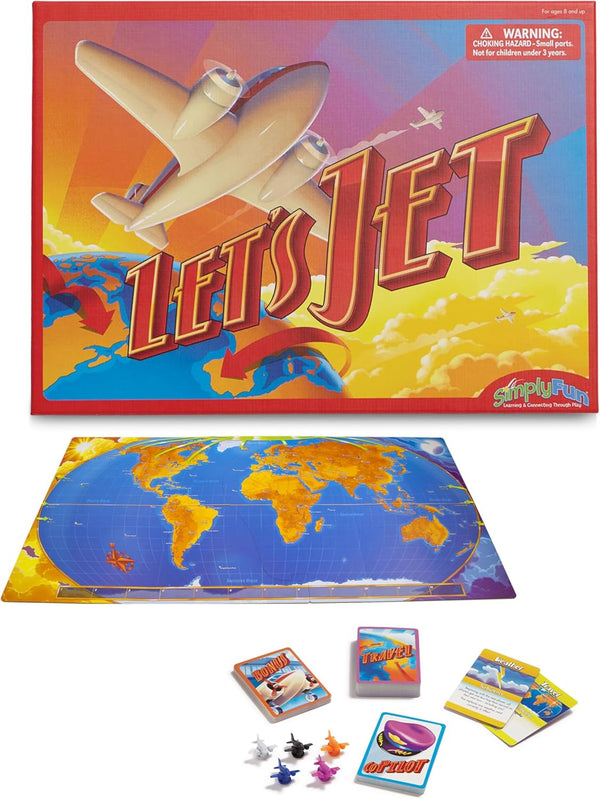 SimplyFun Lets Jet World Geography Game - Educational Board Game for Kids