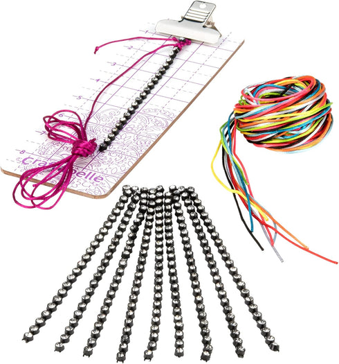 – Friendship Sparkles Creation Kit – Bracelet Making Kit – 31pc Jewelry Set with Rhinestone Chains – DIY Jewelry Kits for Kids Aged 8 Years + by Craftabelle