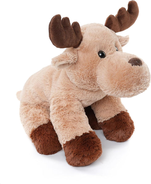 Adorable 13" Caribou Furry Reindeer Elk Moose Plush Toy for Kids, Super Soft Brown