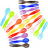 Youngever 18 Pcs Plastic Toddler Utensils, Large Size Plastic Kids Forks Spoons, Top Dishwasher Safe, Set of 9 Rainbow