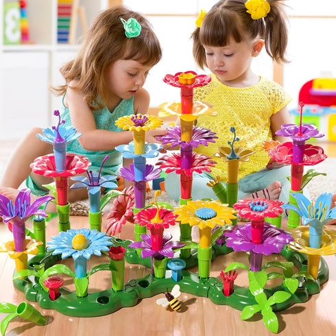 TEMI 91 PCS Flower Garden Building Toy, STEM Educational Activity for Kids Age 3-6, Birthday Gifts for Boys & Girls