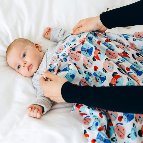 Roo and Bear 47 47 Inch, 2 Pack Muslin Swaddle Blankets for Newborn Baby, Buttery Soft and Breathable Receiving Blanket