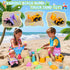 EULRGAUS 36 Beach Toys, PCS Sand Toys with Construction Vehicles, Collapsible Bucket, Princess & Prince and Ice Cream