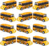 12 Pcs School Bus Toy, Back to School Pull Back Bright Yellow Bus for Girls and Boys Classroom Gift