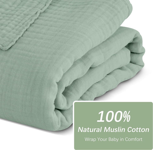 2 Pack 100% 40x40Inch SWEET DOLPHIN Muslin Baby Bath Towels Blanket - Cotton Towel for Babies, Infants, Toddlers