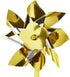 Bulk Pack of 50 Gold and Silver Two-Tone Pinwheels - 12" Tall with 10" Plastic Stem for Indoor and Outdoor Use