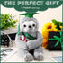 Plush Bear 10 Inch Stuffed Animal for Class of 2025 Graduation Gifts, Green Sloth with Clear PVC Bag