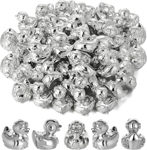50 Pcs Robot Ducks Toy Figures, Mini Robot Resin Ducks Bulk, Tiny