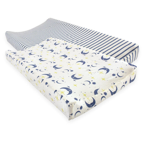 Touched by Nature Unisex Baby Organic Cotton Changing Pad Cover, Moon, One