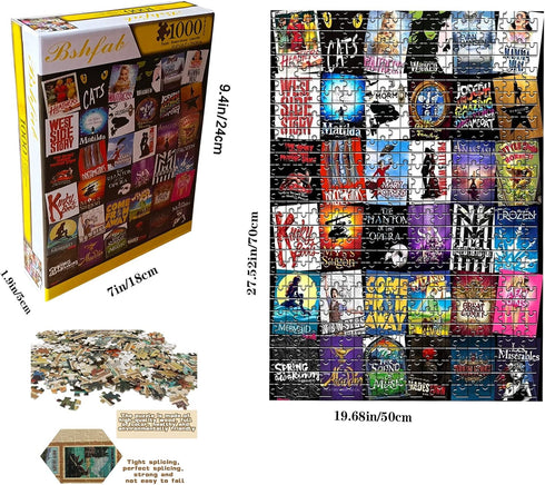 1000 Piece Jigsaw Puzzles for Adults, High Challenging DIY Large Puzzle, Funny Family Games, Unique Home Decor (Musical