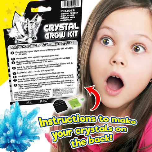 JA-RU Kids Science Kit Crystal Grow Kit, 8 Crystal Kits for DIY STEM Learning, Educational Toy for Boys & Girls