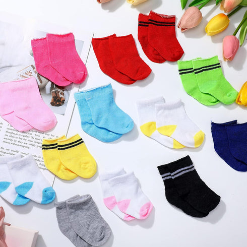 Honoson 16 18 Inch Pairs Doll Socks for American Doll Socks Accessories Gifts for Holiday Birthday, Multicolor