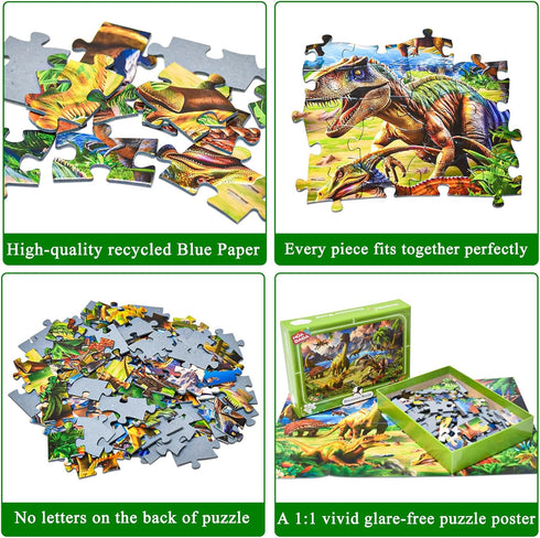 Puzzles for Kids Ages 4-8 100 Piece Puzzles for Kids, Dinosaur World 100 Piece Puzzles Children Learning Educational Toys Gifts Gifts Girls Age 4-6, 6-8, 8-10 Years Old (15 "X 10")…