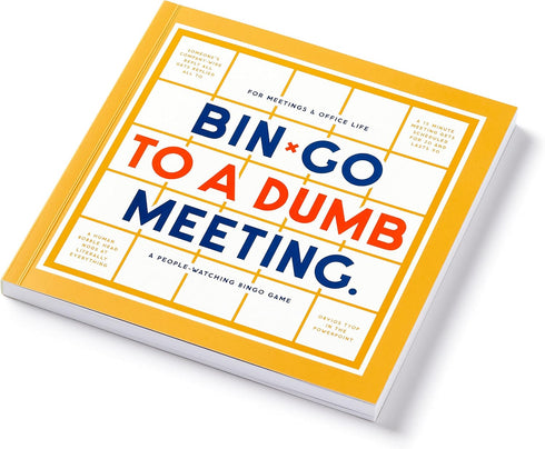 Brass Monkey Bin-go to A Dumb Meeting | Game Book with Perforated Bingo Cards for Office Meetings