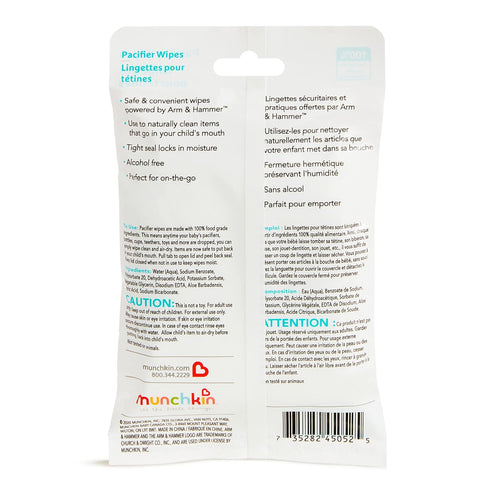 Hammer 1 Pack, 36 Munchkin Arm & Pacifier Wipes - Safely Cleans Breast Pump Parts and Feeding Essentials for Baby
