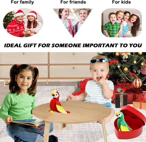 2PCS Cute Parrot Stuffed Animal Plush Bird Toy, 7.9" Doll Gifts for Girls Boys
