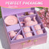 Set 3-8, Set TUZT Tea Party for Little Girls Ages Pink Heart Porcelain Tea with Gold Trim Edges, Princess Tea Time Toy