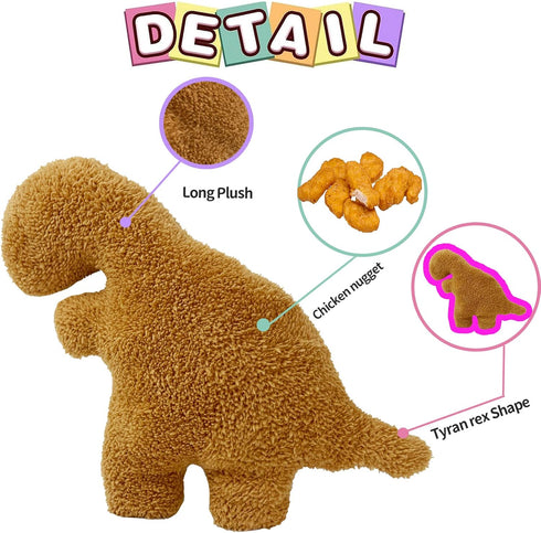 Tyrannosaurus Rex Dino Nugget Pillow, 14 inch Soft Dinosaur Pillow for Birthday Gifts and Party Decorations