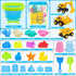 FHOZGECY 3 3 4-8 Beach Toys, Sand Toys for Kids Boys and Girls with Construction Vehicles, Collapsible Bucket, Sand