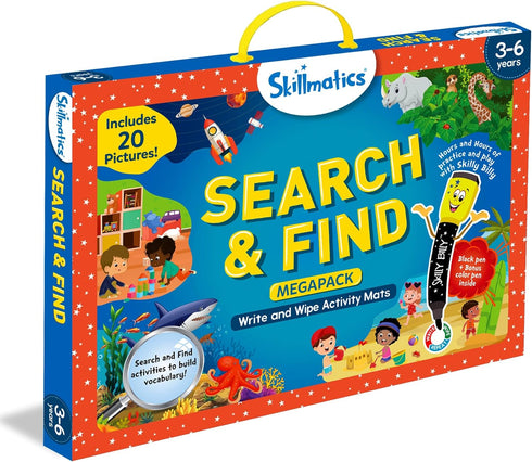 Megapack 3, 4, 5, 6 Skillmatics Search and Find Educational Game - Reusable Preschool Learning Activities, Perfect