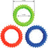 Pick A Toy Fidget Ring and Sensory Toy 3 Pack - Soft, Flexible Rubber Rings with Textured Spikes in Blue, Neon Green,