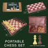 Magnetic Portable Travel Chess Set, 12" x 12" Foldable Chess Board Game with Storage Bags for Chess Pieces