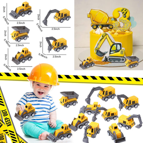 244 Set 24 Capoda Pcs Construction Birthday Party Favors for Guests Include Mini Truck Toys Goodie Bags & Construction