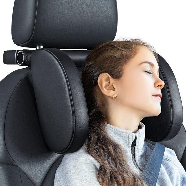 QRabbit Adjustable Car Headrest Pillow, U-Shaped Head Support Neck Pillows, Car Travel