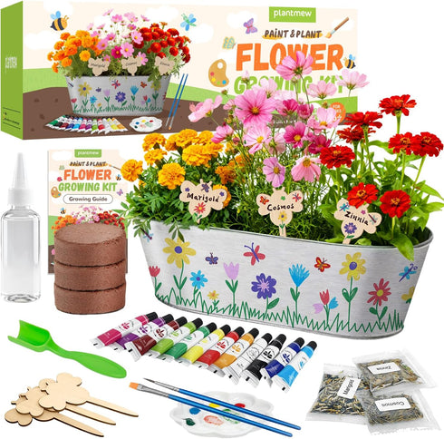 PLANTMEW Paint & Plant Flower Growing Kit for Kids - Fun Kids