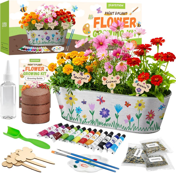 PLANTMEW Paint & Plant Flower Growing Kit for Kids - Fun Kids